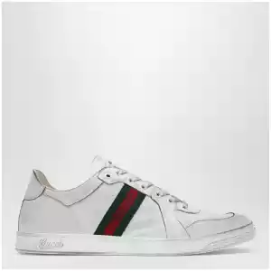 GUCCI Stretch Sneakers in white leather with worn effect