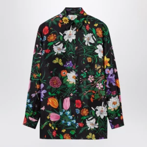 GUCCI Silk Twill Shirt With Flora Print
