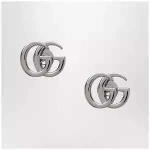 GUCCI Silver-tone GG Marmont brass earrings