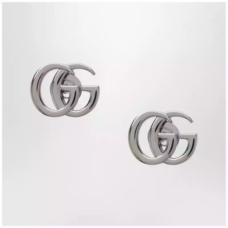GUCCI Silver-tone GG Marmont brass earrings