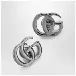 GUCCI Silver-tone GG Marmont brass earrings