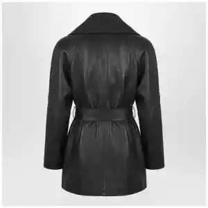 GUCCI Black leather jacket with Dionysus belt