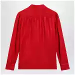 GUCCI Red silk jacquard shirt with Interlocking GG chain motif