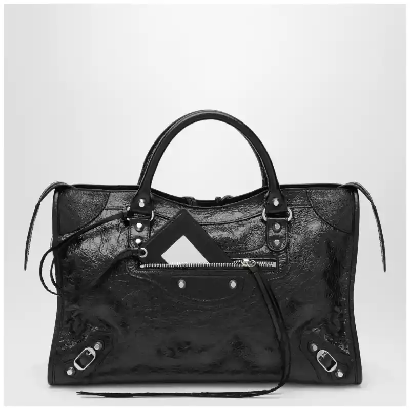 Balenciaga Le City Medium bag in Arena lambskin leather black