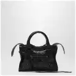 Balenciaga Le City Nano leather handbag in military green