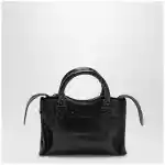 Balenciaga Le City Nano leather handbag in military green