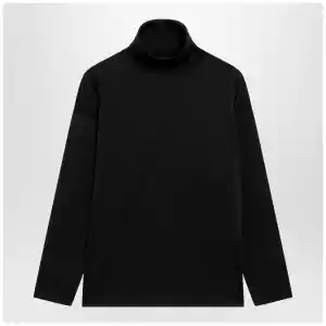 GUCCI Black silk turtleneck sweater