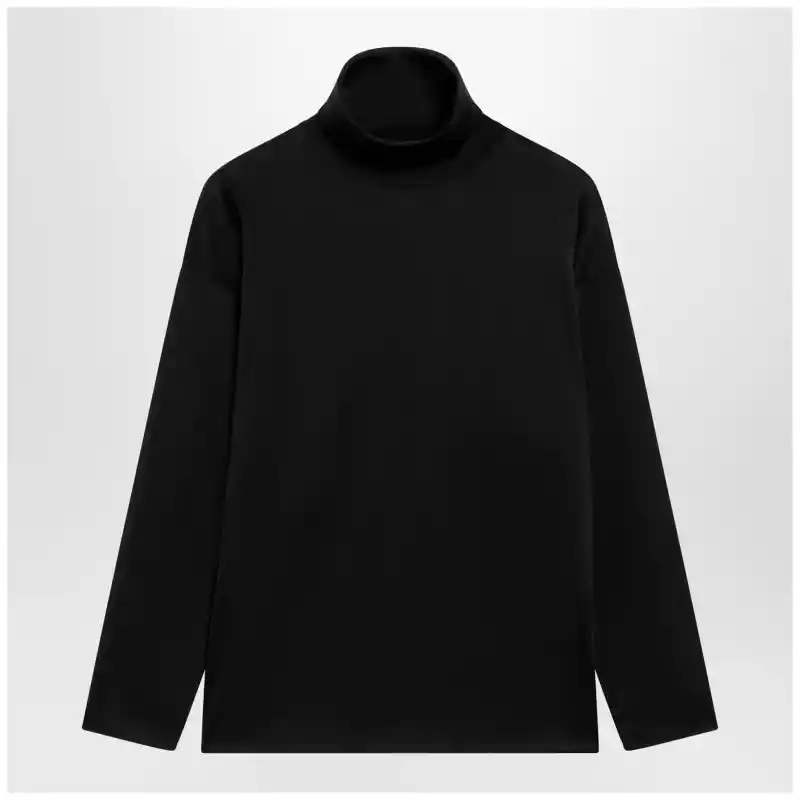 GUCCI Black silk turtleneck sweater