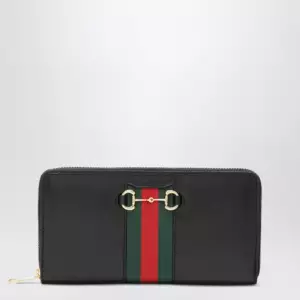 GUCCI Black Horsebit Web Wallet