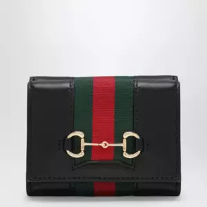 Small tri-fold Gucci Horsebit Web wallet
