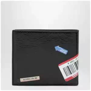 Balenciaga Cash folded square lambskin wallet in black