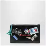 Balenciaga Cash black leather coin purse with card holder
