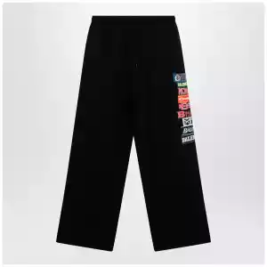 Balenciaga Black jogger trousers with logo print