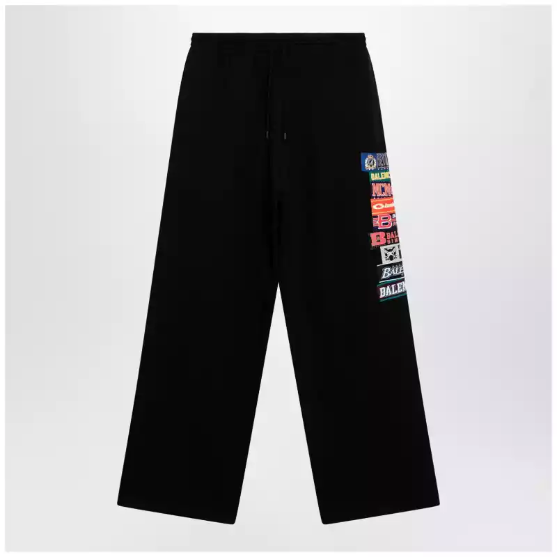 Balenciaga Black jogger trousers with logo print