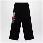 Balenciaga Black jogger trousers with logo print