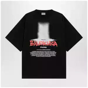 Balenciaga Women's The Door oversize T-shirt in black cotton