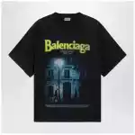 Balenciaga Black faded oversized T-shirt with logo print