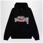 Balenciaga Black hoodie with logo print