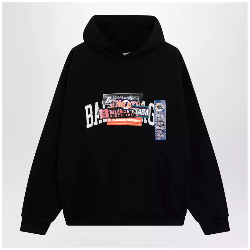 Balenciaga Black hoodie with logo print