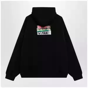 Balenciaga Black hoodie with logo print