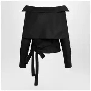 Balenciaga Off-shoulder wrap shirt in black
