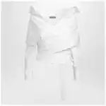Balenciaga White wrap shirt with off-shoulder design