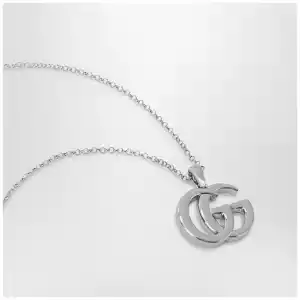 GUCCI GG Marmont necklace with silver-tone Double G pendant