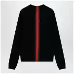 Gucci cashmere sweater with Web motif in black