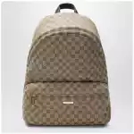 GUCCI Large Tag backpack in sand/brown GG canvas
