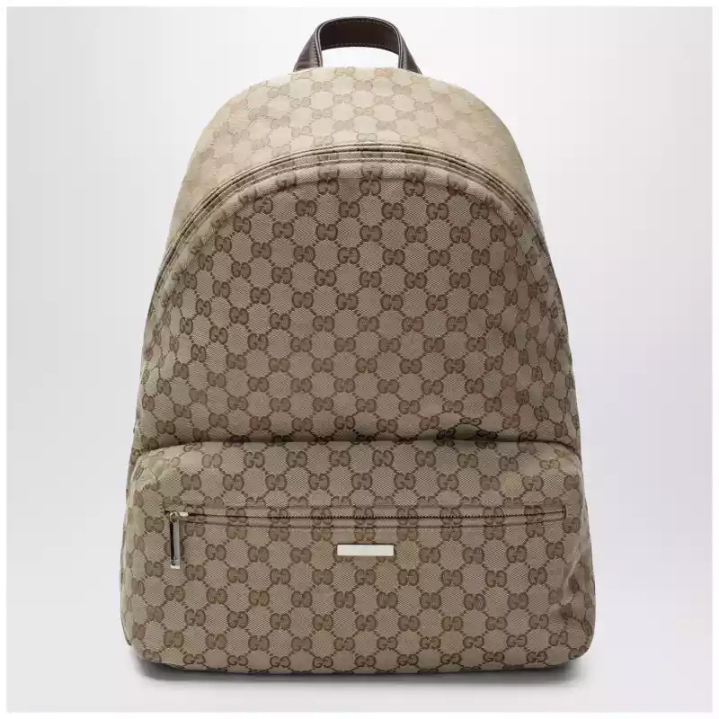 875226FAF8P_T_GUC-9647.a GUCCI Large Tag backpack in sand/brown GG canvas