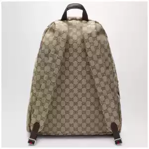GUCCI Large Tag backpack in sand/brown GG canvas