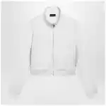 GUCCI Ribbed cotton jersey zip hoodie with Web in white