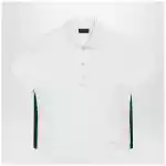 GUCCI Ribbed cotton jersey polo with Web in white