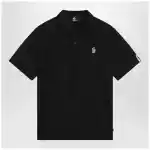 Moncler Grenoble Black polo shirt with logo patch