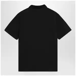 Moncler Grenoble Black polo shirt with logo patch