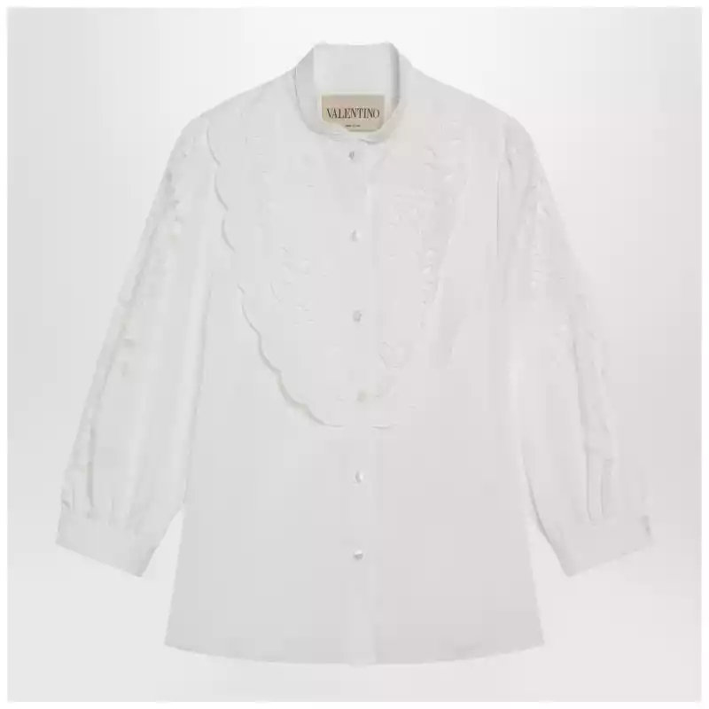 Valentino White shirt with Sangallo embroidery
