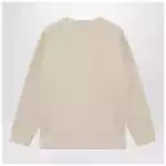Ivory cotton sweatshirt with Chez Valentino floral motif