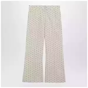 Valentino Ivory trousers with floral pattern