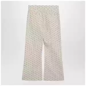 Valentino Ivory trousers with floral pattern
