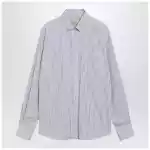 Valentino Ivory shirt with light blue and blue stripes