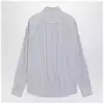 Valentino Ivory shirt with light blue and blue stripes
