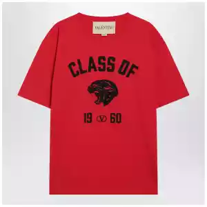 Valentino Red T-shirt with Panther print