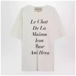 Valentino Ivory Le Chat De La Maison Icon Muse Anti Hero T-shirt
