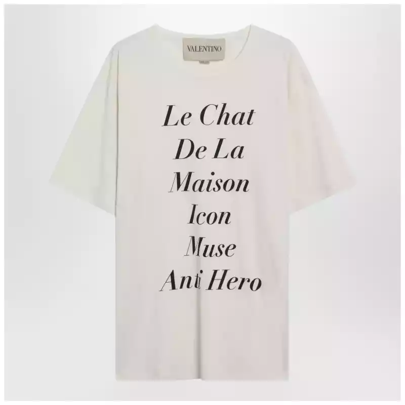Valentino Ivory Le Chat De La Maison Icon Muse Anti Hero T-shirt