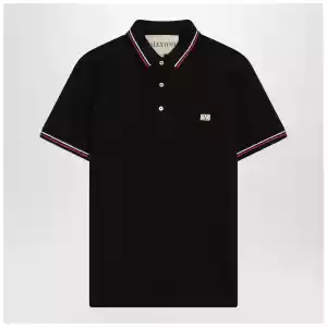 Valentino Black polo shirt with Vlogo Signature