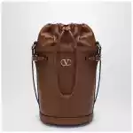 Valentino Garavani VLogo Signature Bucket Bag in Tobacco