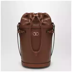 Valentino Garavani VLogo Signature Bucket Bag in Tobacco