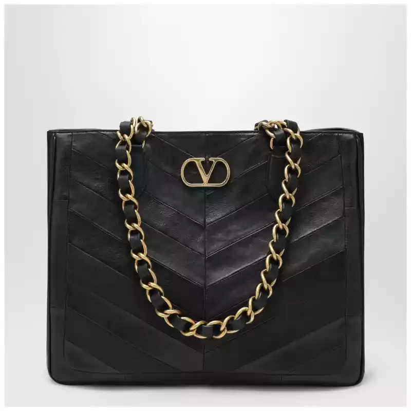 8W2B0T12PSN_S_VALE-0NO.a Valentino Garavani Black Laseine Shopping Bag
