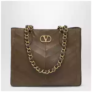 Valentino Garavani Laseine shopping bag in tundra green