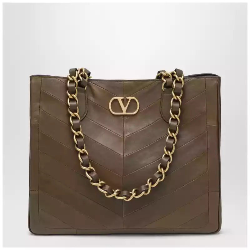 Valentino Garavani Laseine shopping bag in tundra green